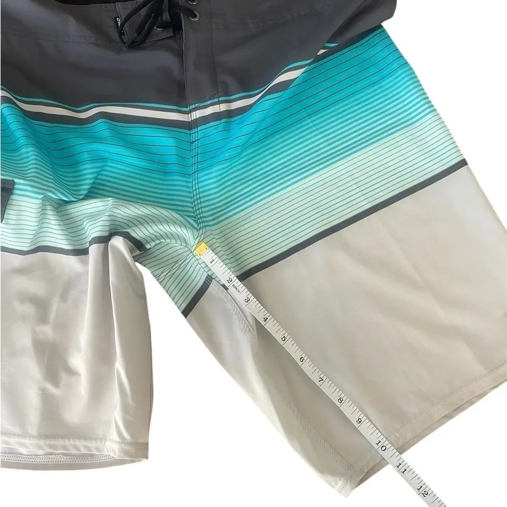 O'Neill Men's Aqua and white Board Shorts